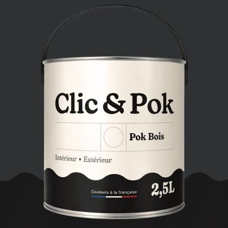 Peinture Bois Extérieur – POK BOIS - 2,5L - RAL 7021 - Gris noir- Résistante aux intempéries - Ne s'écaille pas