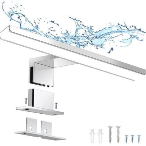 argent,Applique murale LED pour miroir de salle de bain, 30 cm, 6 W, lumière neutre, 4000 K, ultra mince, à clipser/sur meuble miroir/murale (1/5)