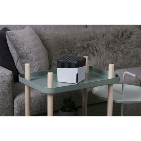 WENKO Design Raumentfeuchter inklusive 500g Granulat - 13 x 13 cm - Luftentfeuchter mit Wasserstandsanzeige - Raum Luft Trockner Entfeuchter wiederverwendbar nachfüllbar