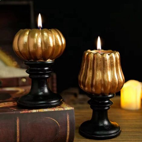 piece Specifications: Round pumpkin Color: See photo Material: Resin pumpkin candle holder (Halloween decoration) (1/5)