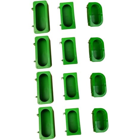 Green Plastic Parrot Feeder, Splash-Proof, Easy to Disassemble, 12-Piece Set, for Cages and Feeding Small Birds (1/5)
