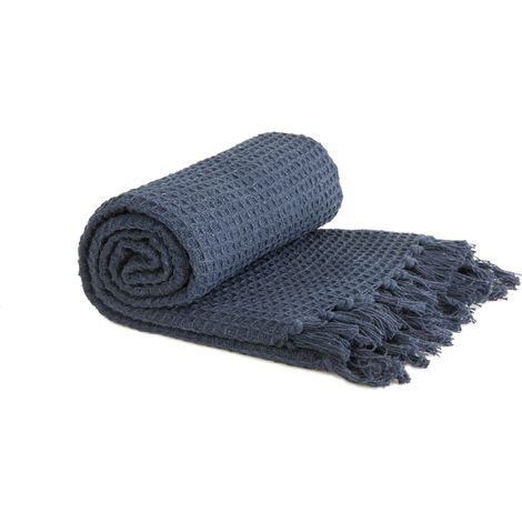 Emma Barclay Coperta in Cotone Riciclato a Nido d'Ape, Tinta Unita, per poltrone e divani, 70 x 100 cm (178 x 254 cm) (1/5)