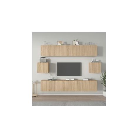Ensemble de meubles TV 6 pcs Chêne sonoma Bois d'ingénierie (1/5)
