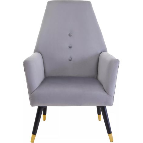 Interior by Premier Grey Velvet Button Chair, Highback Velvet Buttoned Chair, Long-lasting Velvet Button Dining Chair (1/5)
