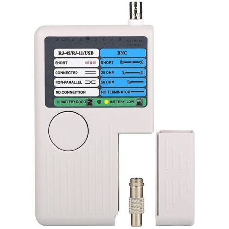 4 in 1 Multifunction Network Cable Tester,RJ11 RJ45 USB BNC Network Cable Tester for UTP STP LAN Tracking Cable,148.62.5cm (1/5)