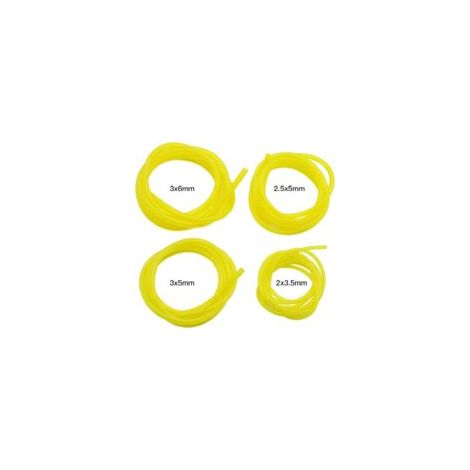 Set di 4 tubi per carburante, lunghezza 1 m, tubo flessibile universale trasparente giallo per attrezzi da giardino, soffiatori, tagliasiepi, motoseghe, accessori per tosaerba - Crezuo