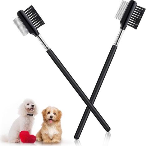 Pettine per la rimozione delle macchie dagli occhi del cane, 2 pettini a doppia faccia per gli occhi del cane, pettine per le lacrime del cane, pettine per gli occhi del cane, pettine per la toelettat (1/4)