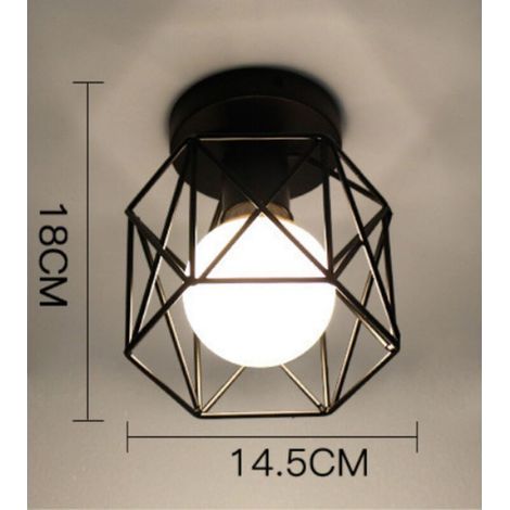 Applique murale en fer forgé, adaptée au salon, à la cuisine, au grenier, à la salle à manger, au café (sans ampoule) lumière blanche en forme de cage d'oiseau E27 (1/5)