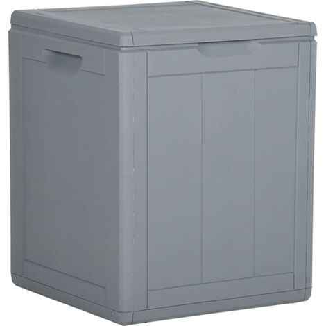 vidaXL Garden Storage Box 90L Grey PP Wood Look