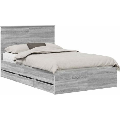 Maison Exclusive - Struttura del letto con cassetto Grigio Sonoma 120 x 190 cm