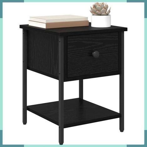 881804 Table de chevet Chêne noir 34 x 35,5 x 45 cm Bois d'ingénierie (1/5)