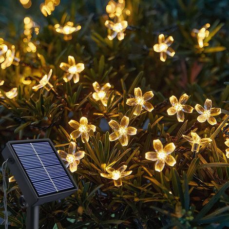Guirlande lumineuse solaire d'extérieur 100 LED de 12 m, guirlande lumineuse de lierre artificielle, 8 modes, guirlande lumineuse LED étanche pour décoration de jardin, balcon, fête de mariage (1/5)