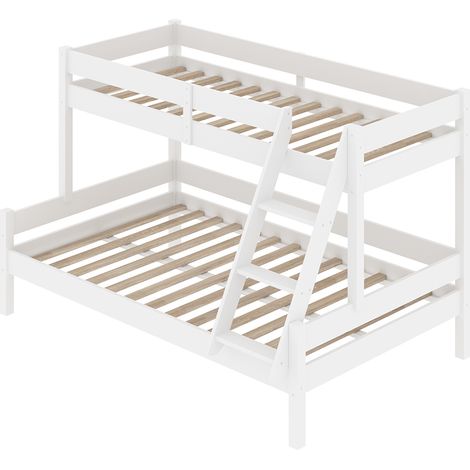 Etagenbett Everest, Weiß, 140x200 / 90x200 cm, Vitalispa