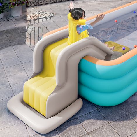 Toboggan aquatique gonflable compact, mur d'escalade gonflable, parc aquatique avec toboggan pour enfants, idéal pour s'amuser en plein air l'été. (1/5)