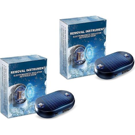 Dispositif de dégivrage et de déneigement pour vitres de voiture, alimenté par énergie solaire/USB, lot de 2. (1/5)