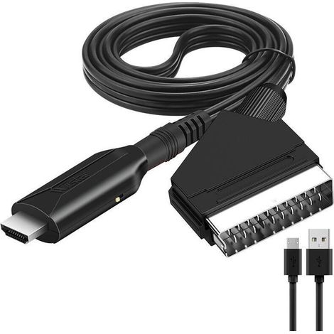 Ugreat – SCART to HDMI Converter – 720P/1080P Resolution – 1m SCART Cable – NTSC and PAL Compatible – Micro USB Power Supply – 720P TV