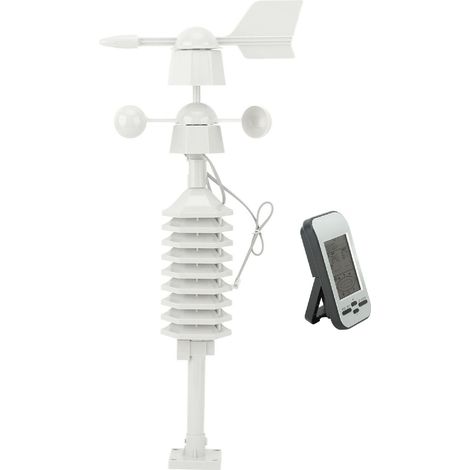 Station météorologique multifonctionnelle pour petite maison (température, humidité, vitesse et direction du vent) - Portée : 100 m (1/5)