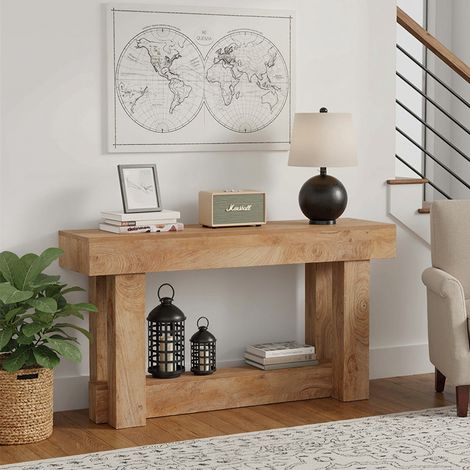 Konsolentisch, 160 x 30 x 85 cm, für kleine Räume, Konsolentisch für Eingangsbereich, Flur, Wohnzimmer, Vintage-Braun