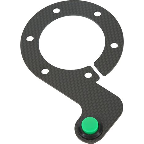 Volant MOMO vert - Bouton d'avertisseur 6 trous en fibre de carbone, toucher confortable, pièce de rechange (1/5)