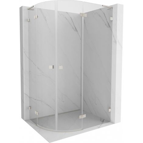 Mexen Lunar L cabina doccia semicircolare battente destra 100 x 90 cm, trasparente, nichel spazzolato - 833L-100P-090L-97-00 (1/5)