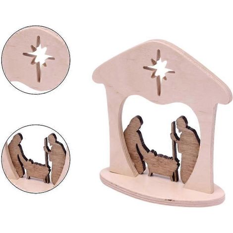 Décorations de Noël représentant la Nativité, panneau en bois de Jésus, exprimez votre foi (1/4)