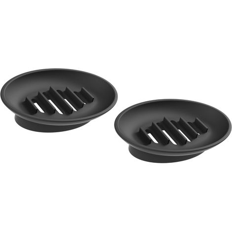 Portasapone moderno in due pezzi con foro di drenaggio dell'acqua, - Nero