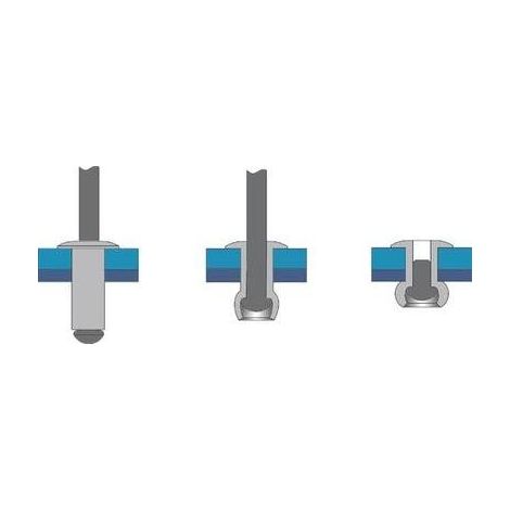 RIVETS AVEUGLES ALU/ACIER TÊTE BOMBÉE (Ø X L) 3 MM X 6 MM BRALO 1010003006