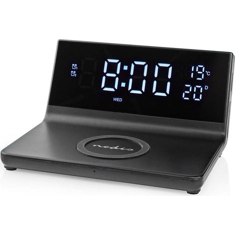 Kabelloses ladegerat fur wecker qi zertifiziert 5 75 10 15 w usb a hane 2 weckzeiten snooze funktion (1/5)