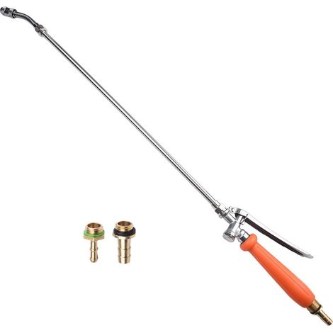 Lot de 2 pulvérisateurs à ardillon en laiton, 73,7 cm, tige pulvérisation avec poignée métal, pour pulvérisateur jardin rechange, vanne d'arrêt intégrée (1 lot) - 1set (1/5)