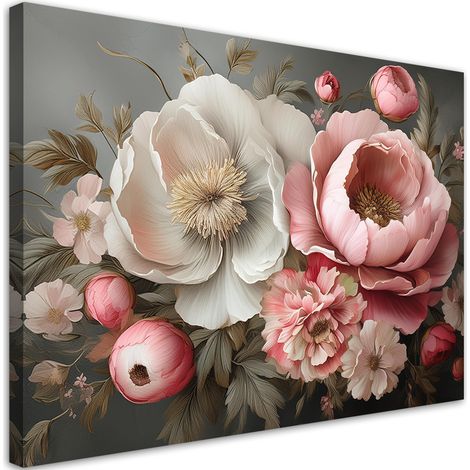 Quadro su tela, Fogliame Rosa Naturale - 120x80 (1/5)