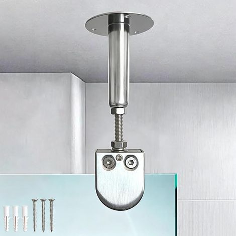 Barre de support paroi douche réglable fixée au plafond, bras en (1/5)