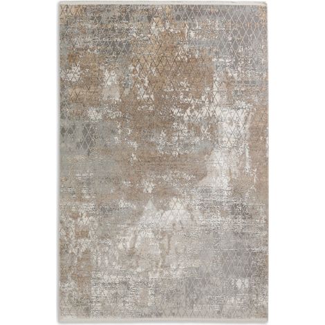 SW Tapis «Vision» losanges beige 80 x 150 cm Tapis à poils doux (1/5)