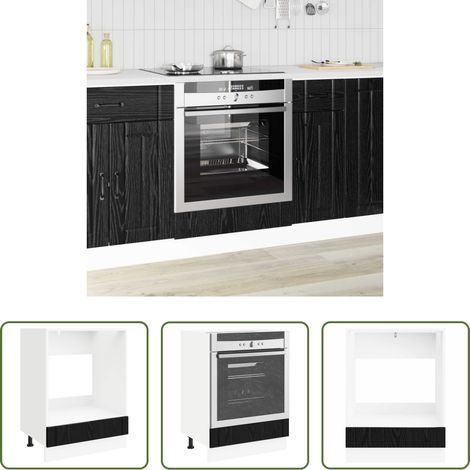 Holz Küchenschrank - Küchenschrank Schwarz Eichen-Optik 60 x 46 x 81,5 cm (1/5)