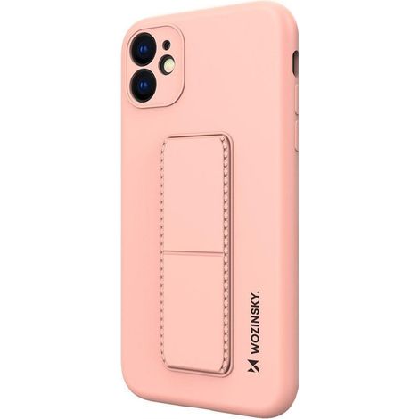 Custodia Wozinsky Kickstand in silicone con supporto per Samsung Galaxy A22 4G, colore rosa (1/5)