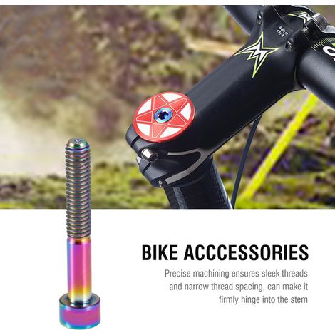 potence de direction en titane pour vélo, vis à filetage M6, accessoire de vélo (M6-40 coloré) (1/5)
