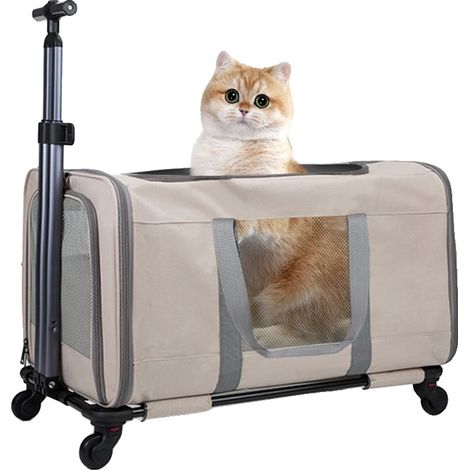 Katzentransportbox, für 2 Haustiere, robuste Metallkonstruktion, atmungsaktives Design (1/2)