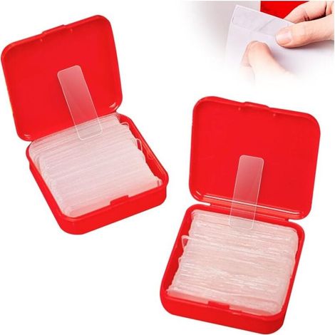 scotch double face, 2025 New Ruban adhésif double face extra fort, Nano Tape sans Traces,Amovible, Réutilisable, Lavable Pour Cuisine, Domicile ou Bureau (2Box-120PCS) (1/4)