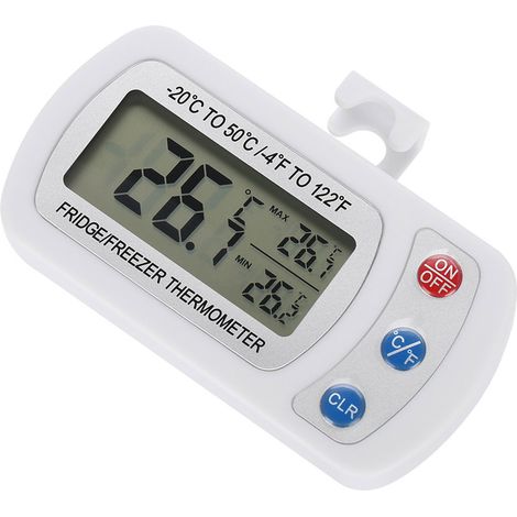 Großes digitales LCD-Thermometer für Kühlschrank und Gefrierschrank, verstellbarer Ständer oder Wandhaken im Lieferumfang enthalten, präzise digitale Anzeige. (1/5)
