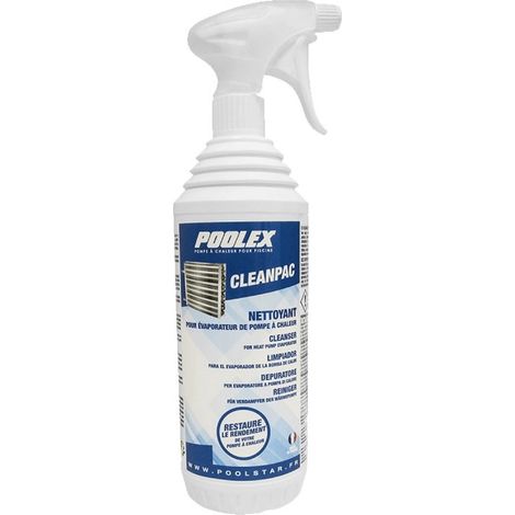 CleanPac Poolex - Pulitore per evaporatori di pompe di calore per piscine - Spray di pulizia - Capacità 1L