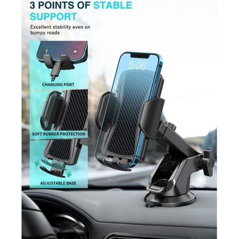 Support Téléphone Voiture - Ventouse Haute Performance - Rotation 360° - Compatible 4 à 7 Pouces - 1 Pièce (1/5)