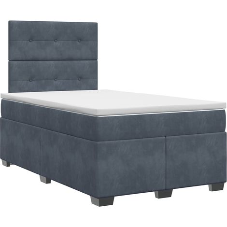 Maison Exclusive - Letto box spring con materasso Grigio Scuro 120 x 190 cm (1/5)