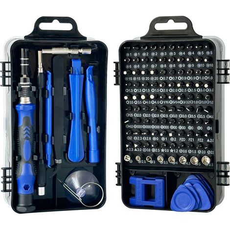 115 en 1 Mini jeu de tournevis(Bleu) de précision jeu de tournevis de précision pour Machine à laver climatiseur réfrigérateur voiture électrique (1/5)