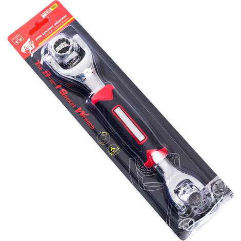 Clé multifonction 48-en-1 en forme d'os, double tête rotative à 360°, universelle pour réparation, non magnétique, emballage sous carte. (1/5)