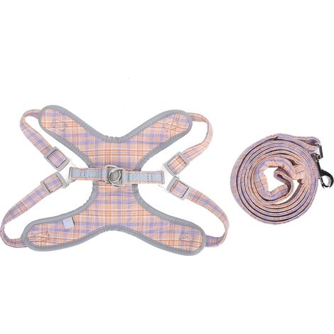 Harnais et laisse pour chien, gilet d'entraînement réfléchissant, collier de poitrine ajustable, orange fluo, taille L (1/5)