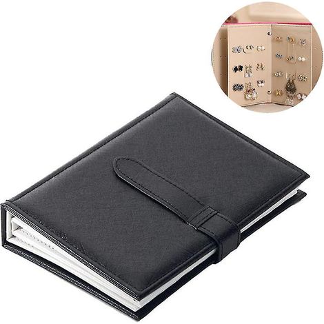 Schmuckorganizer, Schmuckaufbewahrungsbox, Ohrringaufbewahrungsboxen (Schwarz) (1/4)