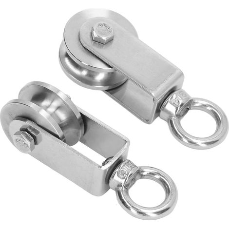 Poulies en Acier Inoxydable à Double Roulement - 2 Pièces pour Guidage 360° (1/5)