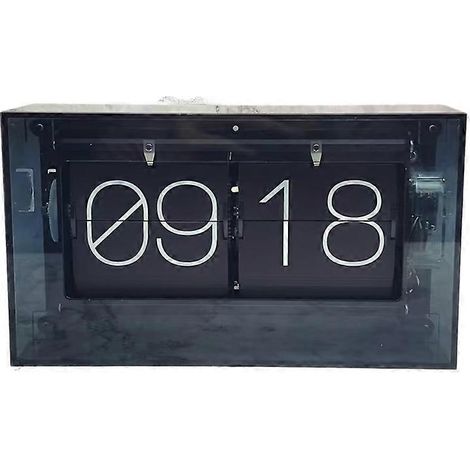 Horloge à bascule au style maximaliste pittoresque - Horloge de bureau colorée à bascule automatique pour le salon, décoration tendance et élégante pour meuble TV (1/5)