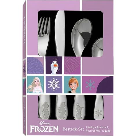 Set de couverts pour enfants en acier inoxydable avec couteau, fourchette, cuillère à soupe et cuillère à dessert (1/5)