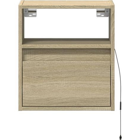 Mobili TV a parete scaffale multimediale credenza TV sala da pranzo soggiorno camera da letto luci LED 2 pezzi rovere Sonoma 41 x 31 x 45 cm marrone 020029177