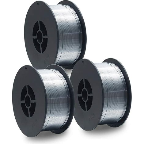 Pack 3 Rollos de hilo de soldar sin gas/con gas flux para soldadores tipo mig 0,8 mm 1 kg